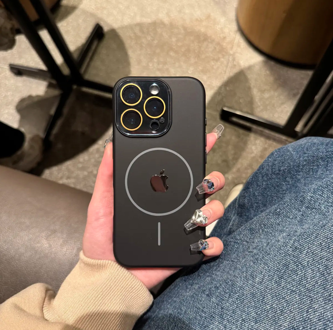High-grade crystal lens film for iPhone 16-12 skin-feel magnetic soft case