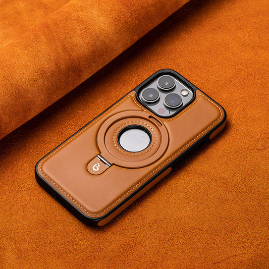 Apple magnetic holder mobile phone case. High-end business, all-inclusive anti-fall leather case
