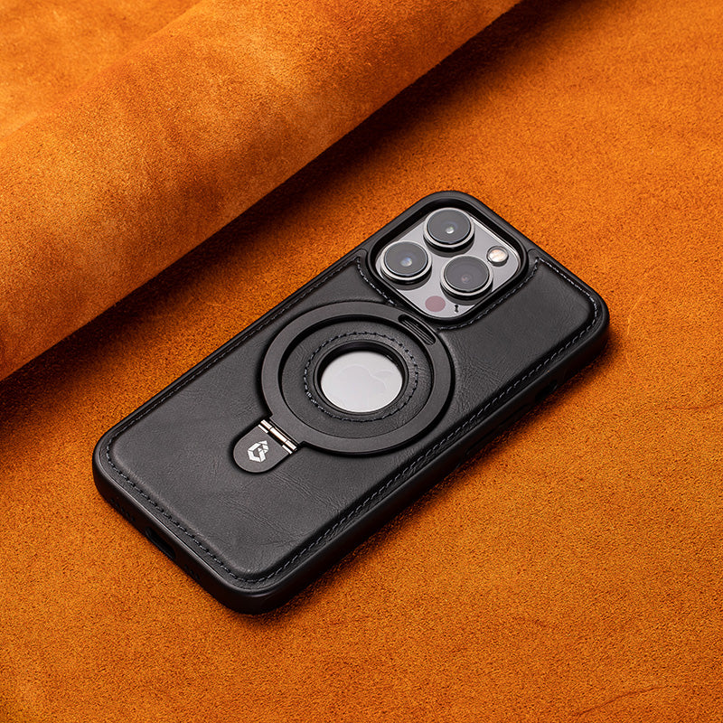 Apple magnetic holder mobile phone case. High-end business, all-inclusive anti-fall leather case