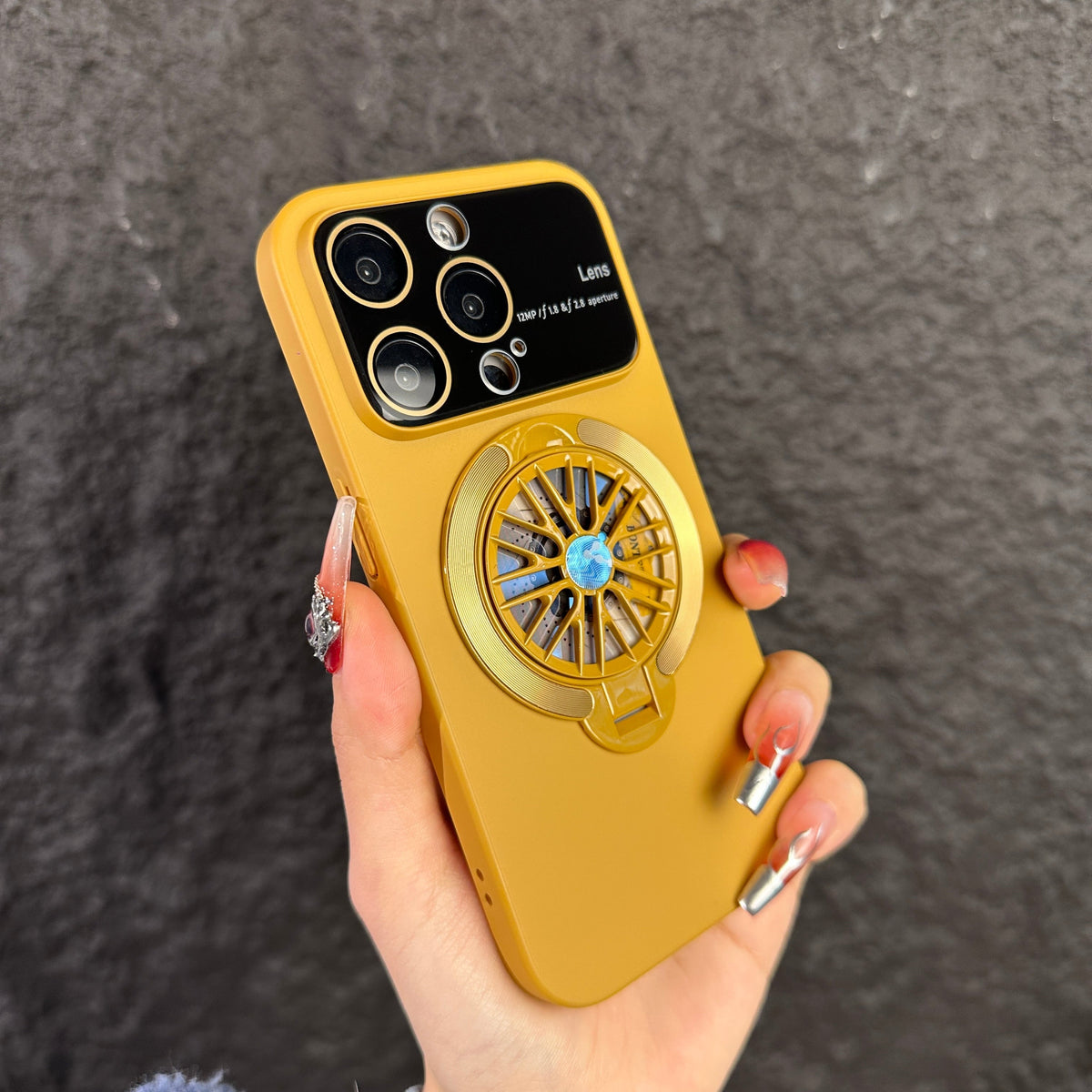 Apple 15-11 poŝtelefona ŝelo kreiva giroskopa malkunprema krampo magneta ŝarga protekta ŝelo