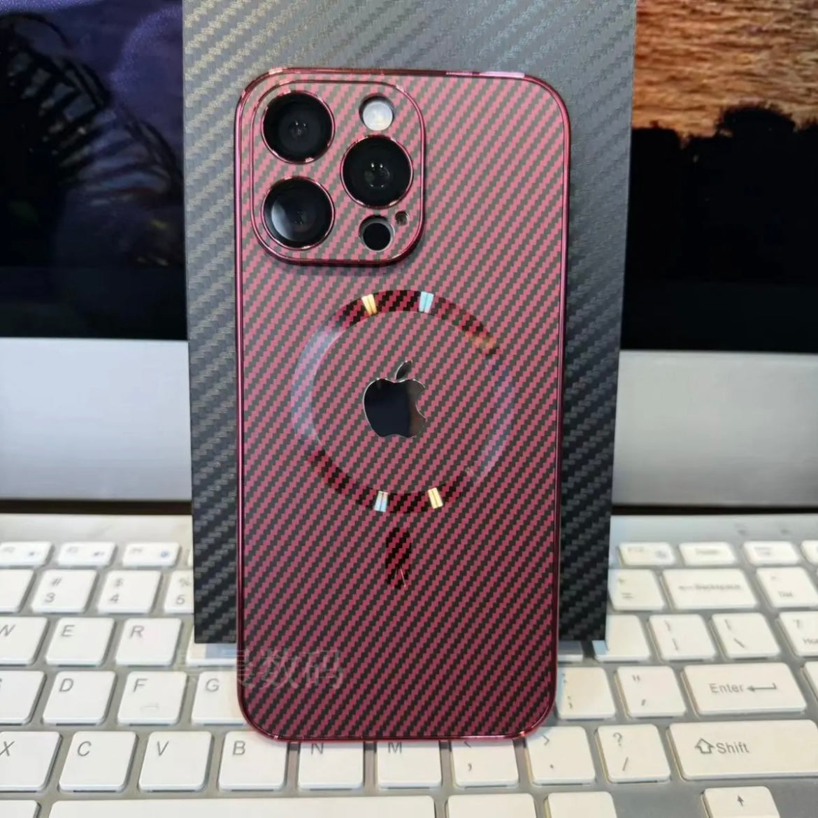 Apple 15~12 ultra-thin carbon fiber texture magnetic case