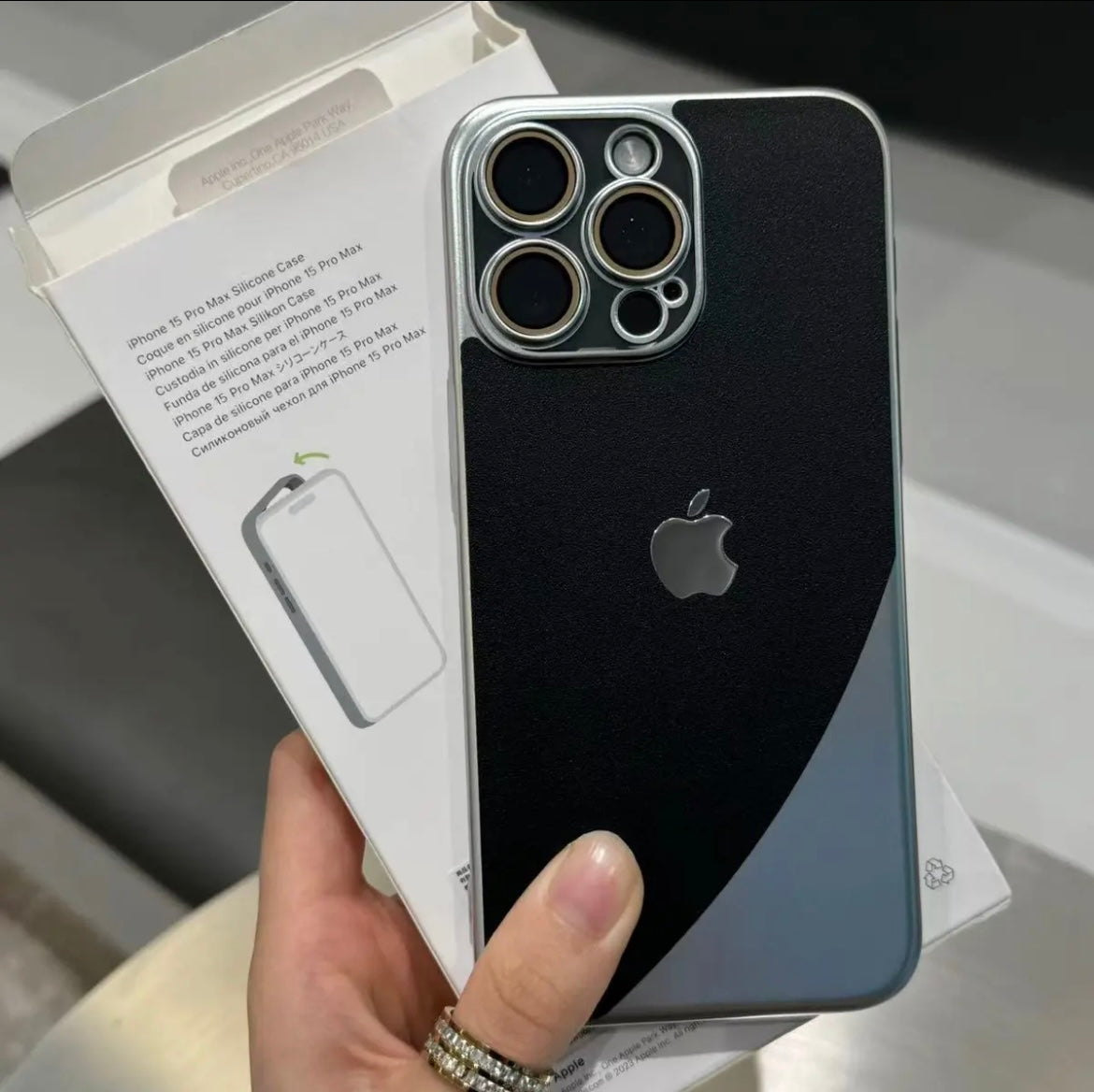 Apple 15/13 double-stitched matte frosted full leather texture anti-fall mobile phone case