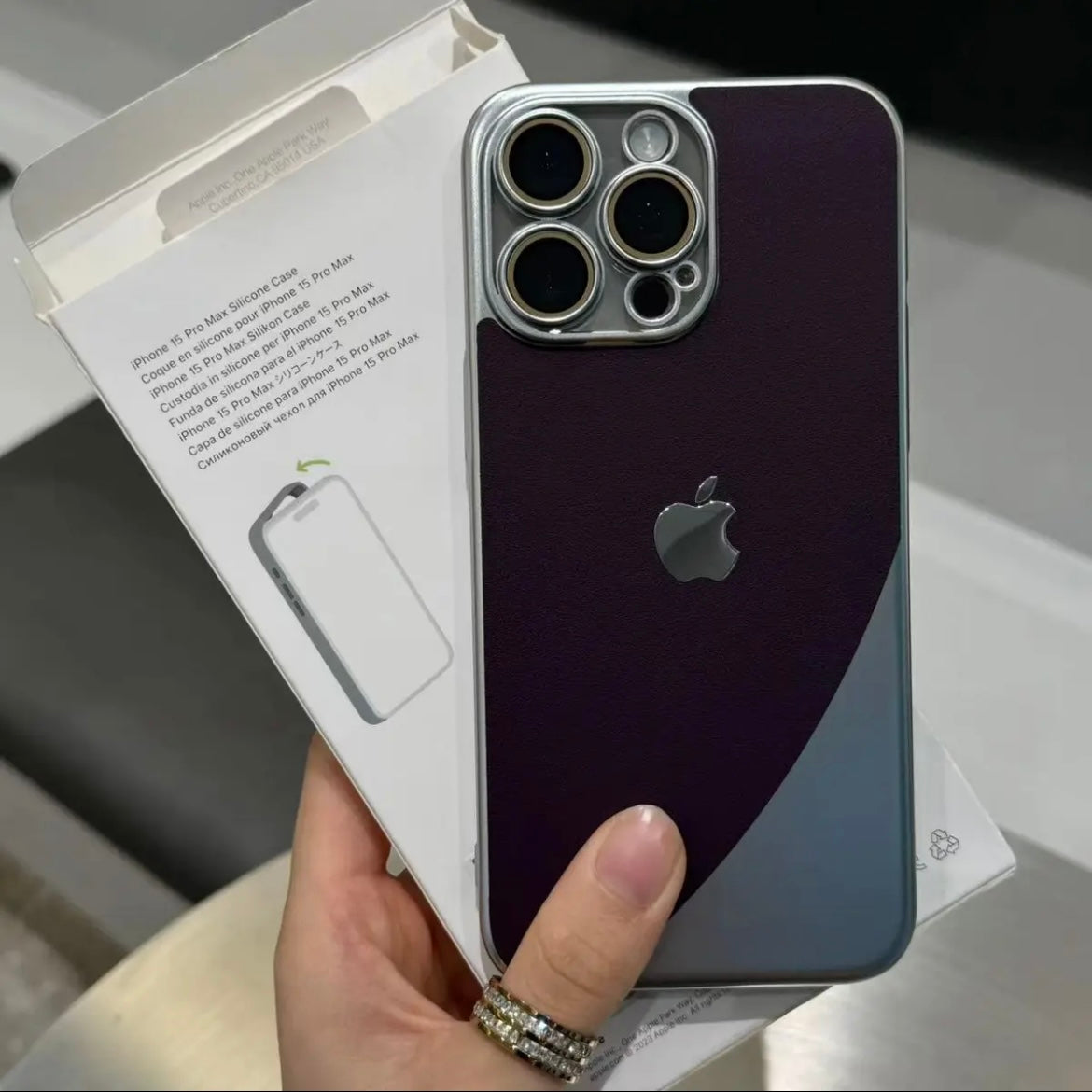 Apple 15/13 double-stitched matte frosted full leather texture anti-fall mobile phone case