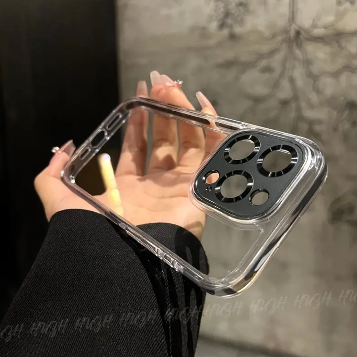 Apple 15-12 high quality ice transparent back panel airbag anti-fall mobile phone case simple