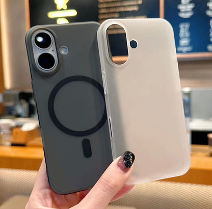 Taŭga por Apple-poŝtelefona ŝelo, glacia nebulo, mata, 16-12, magneta suĉado, plena pakaĵo kontraŭfala