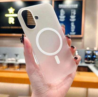 Taŭga por Apple-poŝtelefona ŝelo, glacia nebulo, mata, 16-12, magneta suĉado, plena pakaĵo kontraŭfala