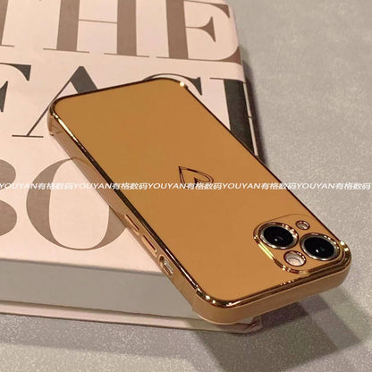 جراب هاتف محمول iPhone 16-11 بسيط بلون التيتانيوم الصحراوي على شكل قلب حب مضاد للسقوط