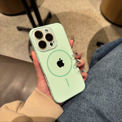 High-grade crystal lens film for iPhone 16-12 skin-feel magnetic soft case
