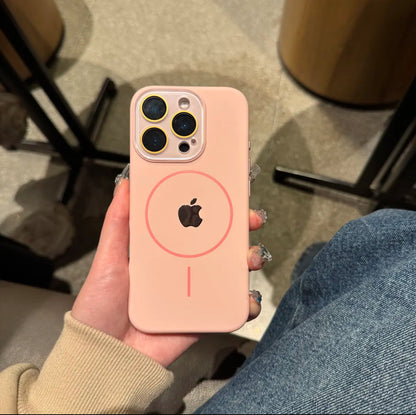 High-grade crystal lens film for iPhone 16-12 skin-feel magnetic soft case