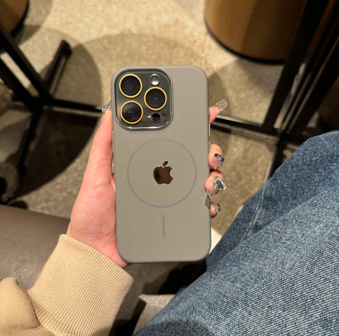 High-grade crystal lens film for iPhone 16-12 skin-feel magnetic soft case