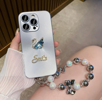 New model of rhinestone swan iPhone 14-11 mobile phone case Full anti-fall cover, bracelet