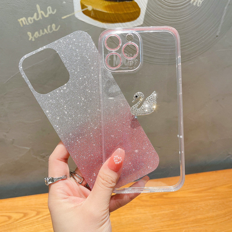 Beautiful Swan Sparkling Gradient iPhone case