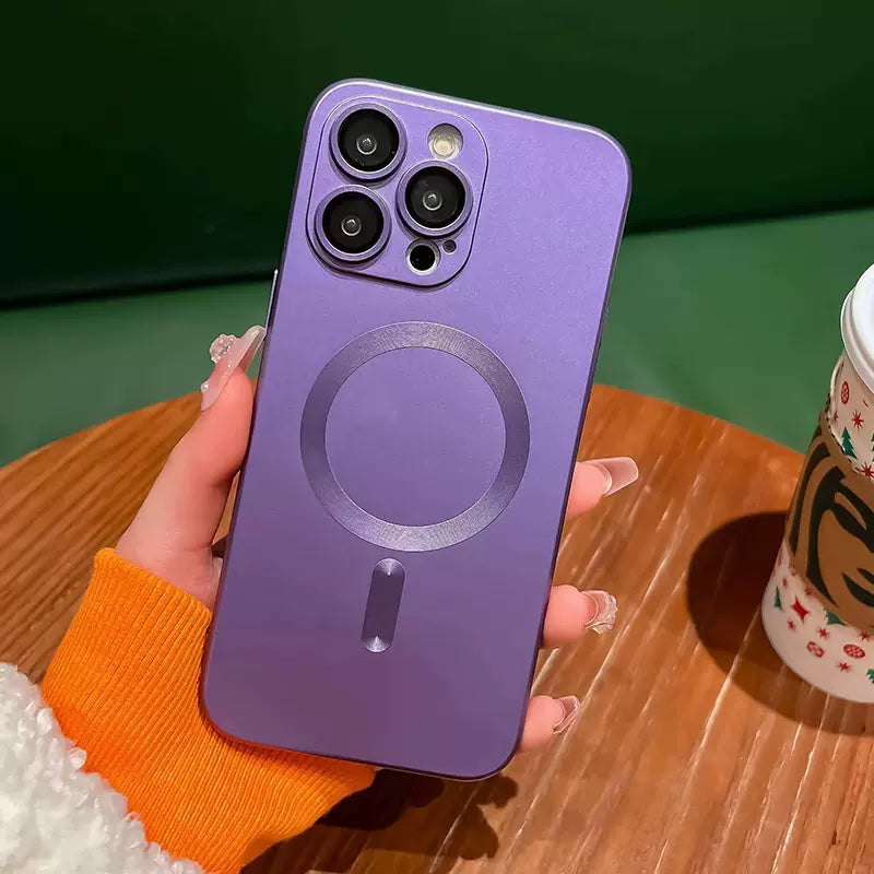 FROSTED SHIMMER ULTRA-THIN MAGSAFING IPHONE CASE WITH CAMERA PROTECTOR