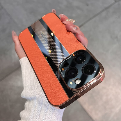 جراب حماية كامل من الأكريليك والجلد لجهاز iPhone