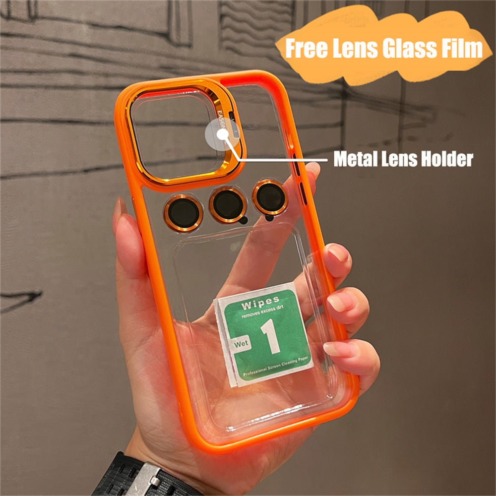 .Bracket.iPhone15 /12 mobile phone case with lens film