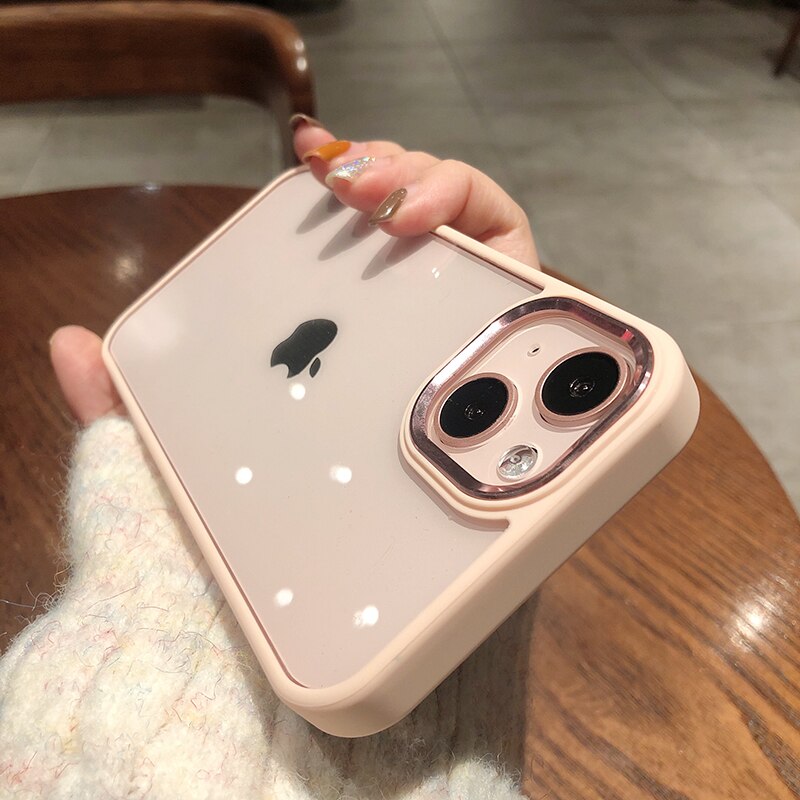 Acrylic Plating Transparent Case For iPhone