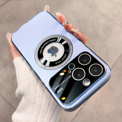 Magneta tute-inkluziva telefonujo por okulvitroj por iPhone 15-11, kun mata tegaĵo kaj glazuro. Luksa kaj simpla 