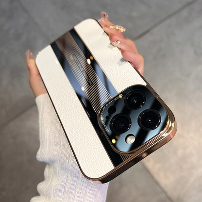 جراب حماية كامل من الأكريليك والجلد لجهاز iPhone