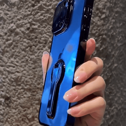 جراب شفاف لهاتف iPhone بمسند دوار 360 درجة 