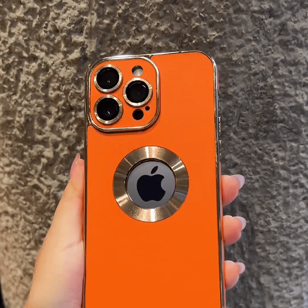 Leather Texture iPhone Case With Camera Protector